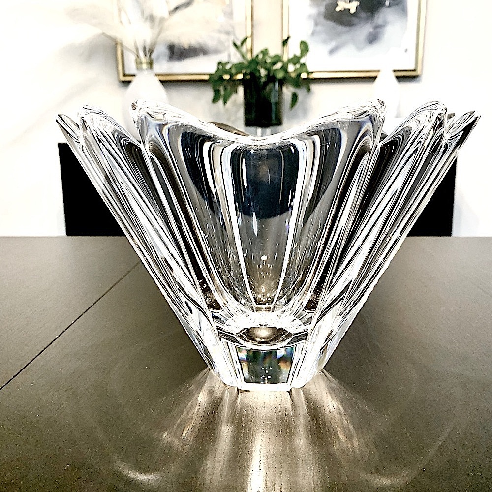 Orrefors "Orion" Crystal Large 10" Bowl 4642-14 Signed . Made in Sweden